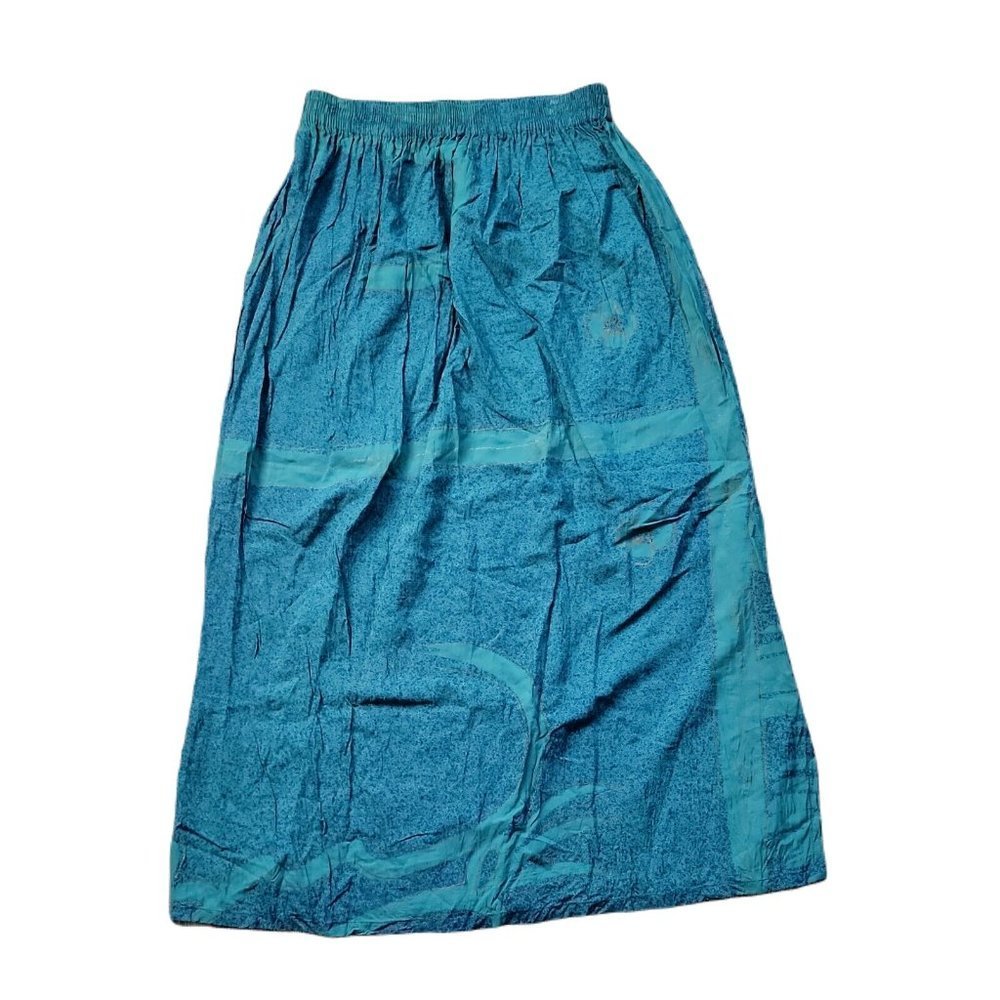 Southwest Indian Foundation Pull On Maxi Skirt ~ Sz 12 ~ Long ~ Green